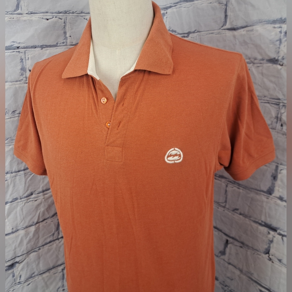 Billabong Men's Slim Fit Polo Shirt Vintage Y2K Orange Logo Size Medium